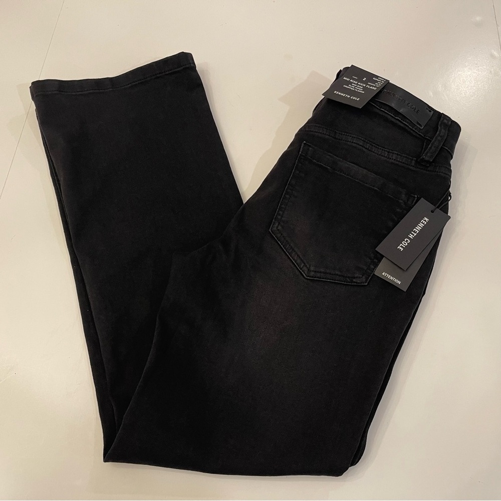 Kenneth Cole Womens Mid Rise Kick Flare Jeans